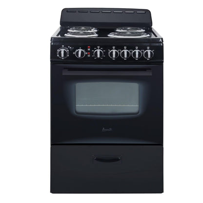 Avanti 24 Inch 2.6 cu ft Double Oven Electric Range in Black