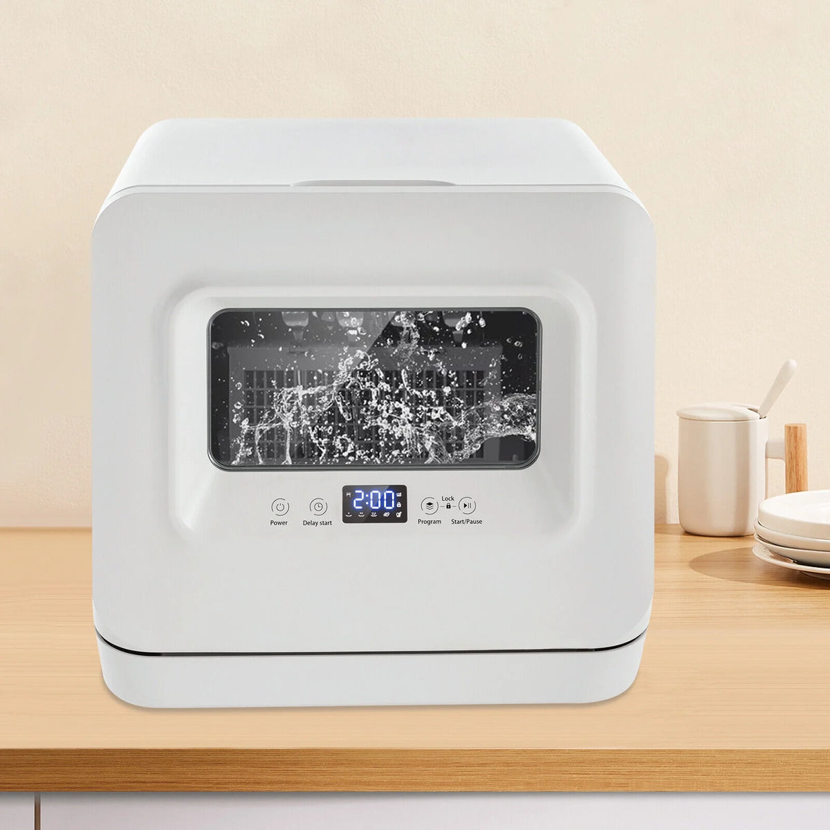 Counter Top Dishwashe, Portable Countertop Dishwashers, Mini Dishwasher 3-in-1 Cups Dishwasher
