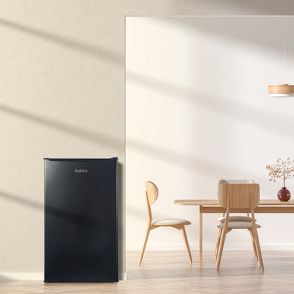 Galanz 3.3 Cu ft One Door Mini Fridge, Black Estar, New