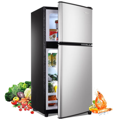 GGTB Retro Compact Two Door Refrigerator, Black, 3.0 Cu ft