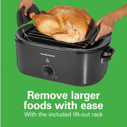 Hamilton Beach 20 Quart Electric Roaster Oven with Removable Pan, Black