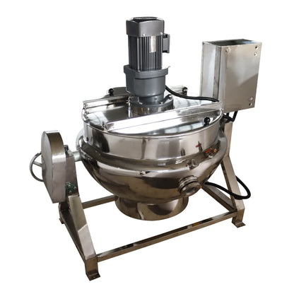 Jacketed Kettle Commercial Electric Cooking Pot Stirring Scraping Edge Three-Phase Tilting Soup Chili Sauce Beverage Jam Porridge 13.2 Gal 220V
