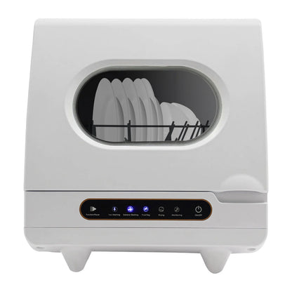 Portable White Countertop Dishwasher Compact Dishwasher 5 Washing Programs 1200W