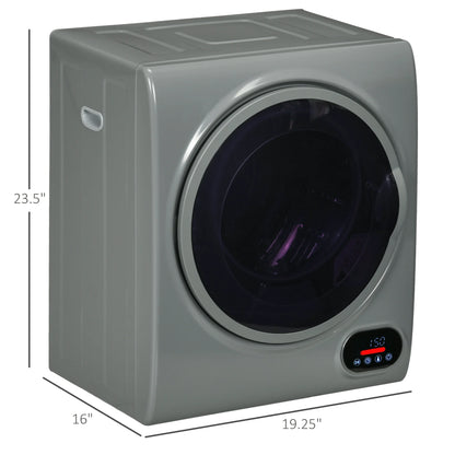 HOMCOM 1.5 cu Ft 120V Charcoal Gray Electric Dryer