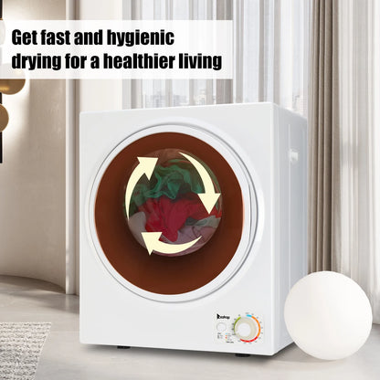 GYM25-78 Compact Portable Household clothes Dryer 1.6cuft with Stainless Steel Drum Black and White 120V MECHANICAL Control ETL Certification