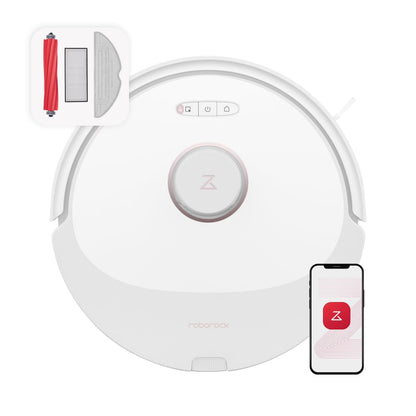 Roborock Q8 Max Robot Vacuum and Mop with Obstacle Avoidance, LiDAR Navigation, 5500Pa Suction Power, and App Control(White)
