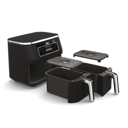 Restored Ninja DZ100 Foodi? 4in1, 8Qt., 2Basket Air Fryer with Dualzone? Technology (Black) (Refurbished)