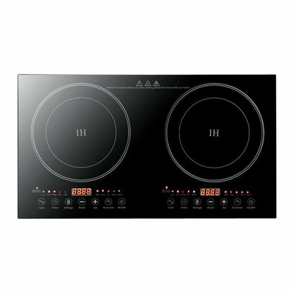 2400W 110V Electric 2-Burners Built in Dual Induction Cooking Cooker Cooktop Countertop