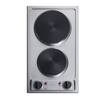 SUMMIT 12" Wide 115V 2-Burner Solid Disk Cooktop