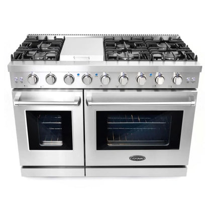 Cosmo 48" Double Oven Gas Range & Range Hood & Dishwasher Set - Liquid Propane