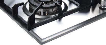 K&H 4 Burner 24 Inch Built-in LPG Gas Stove Top Stainless Steel Surface Cast Iron Cooktop UL / ETL Certified 4-24-SSW-LPG