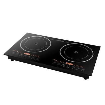 2400W 110V Electric 2-Burners Built in Dual Induction Cooking Cooker Cooktop Countertop