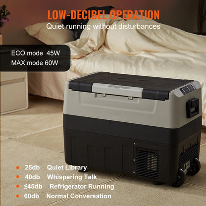 BENTISM Car Refrigerator 58Qt, 12v Portable Freezer with  Dual Zone, 12/24V DC & 110-240V AC Electric Cooler with -4a??-50a?? Cooling Range, for Car Truck Vehicle RV Boat