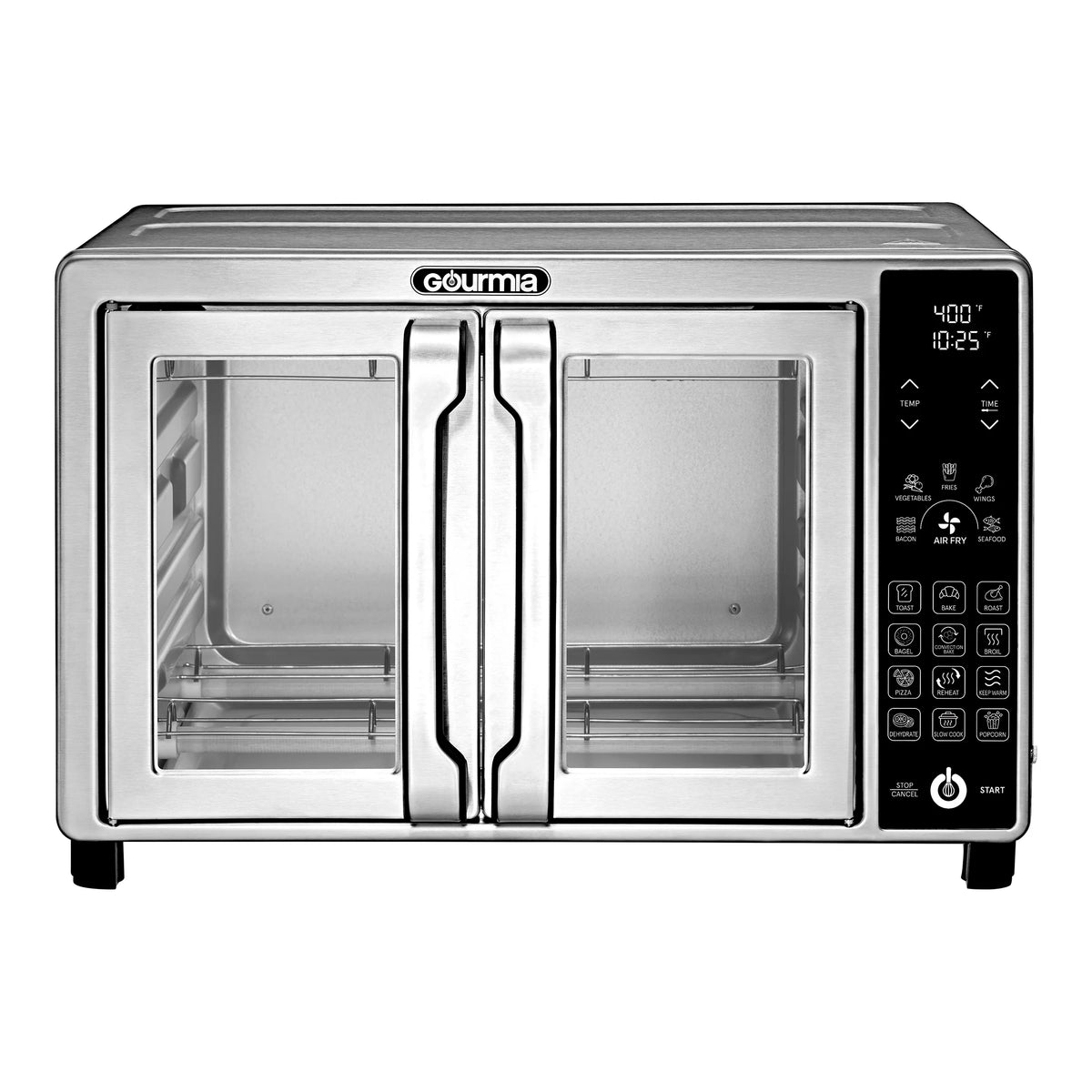 Gourmia 6-Slice Digital Toaster Oven Air Fryer, with 18 One-Touch Presets & Temp Probe, Stainless Steel