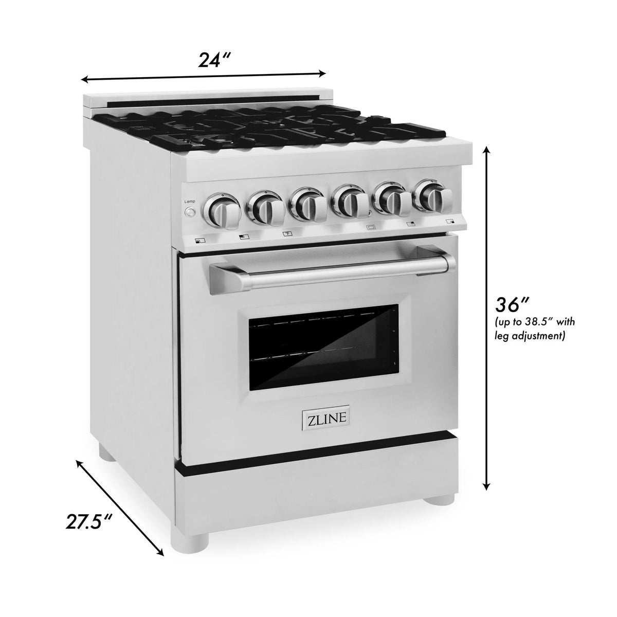 ZLINE 24" Professional Dual Fuel Range with Color Door Options (RA24)