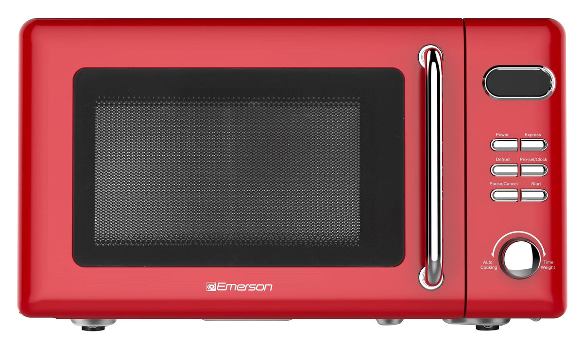 Emerson 0.7 Cu Ft, 700W Red Retro Countertop Microwave Oven, MWR7020RD