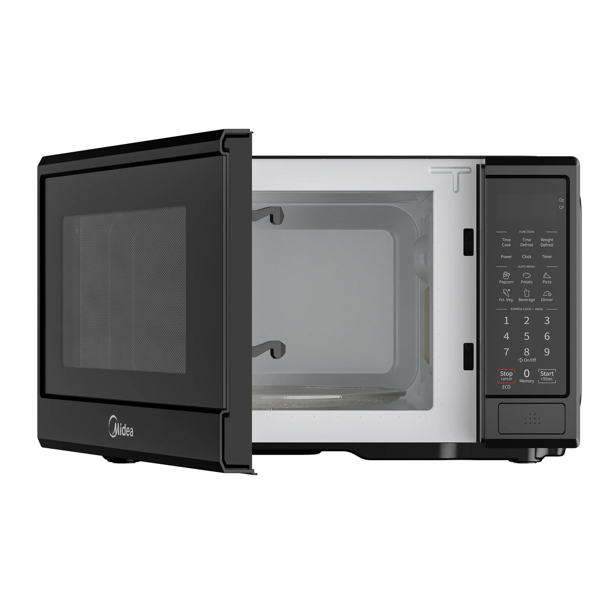 Midea 0.9 Cu. Ft. Countertop Microwave Oven, 6 Auto Programs, 10 Power Level, Black, EM9P022CVPMB