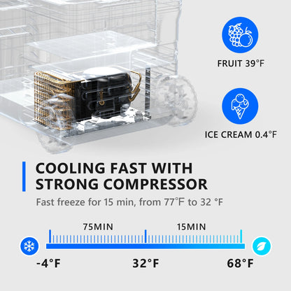 Simzlife 12V Car Refrigerator, 37QT Electric Cooler DC/AC, -4℉~68℉, RV Freezer Fridge Cooler with Wheels & 2 Baskets