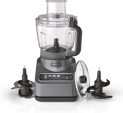 Restored Ninja BN601 Plus Food Processor 1000 Watts Autoiq, Chop Slice Shred, 9Cup Silver Stainless (Refurbished)