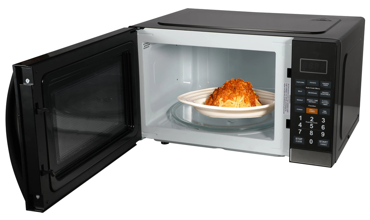 Emerson 1.1 Cu Ft, 1100W Mirror Finish Countertop Microwave Oven with Grill, MWG1191SB
