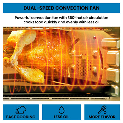 Kenmore 11-In-1 Digital Air Fryer Oven, 1700W Stainless Steel, 6-Slice Capacity