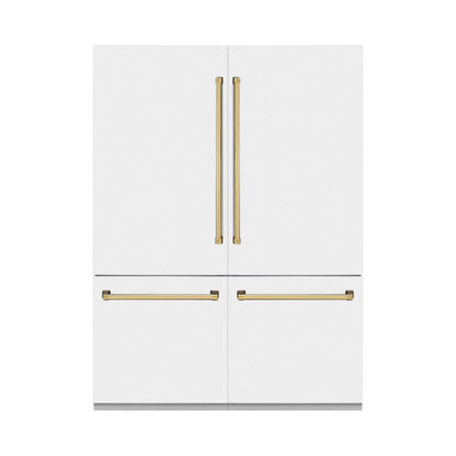 ZLINE Autograph Edition Refrigerator, White Matte & Gold