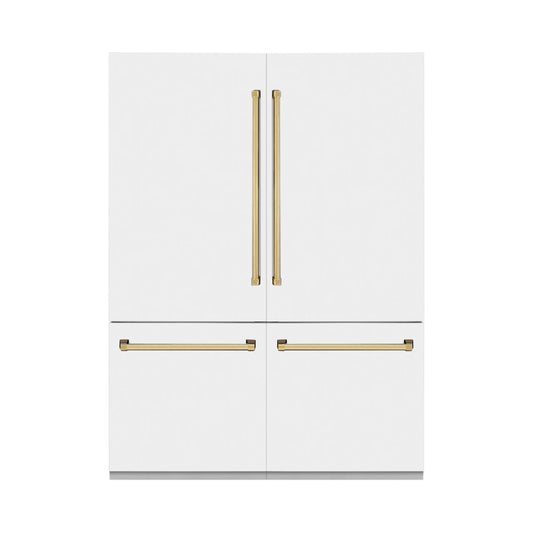 ZLINE Autograph Edition Refrigerator, White Matte & Gold