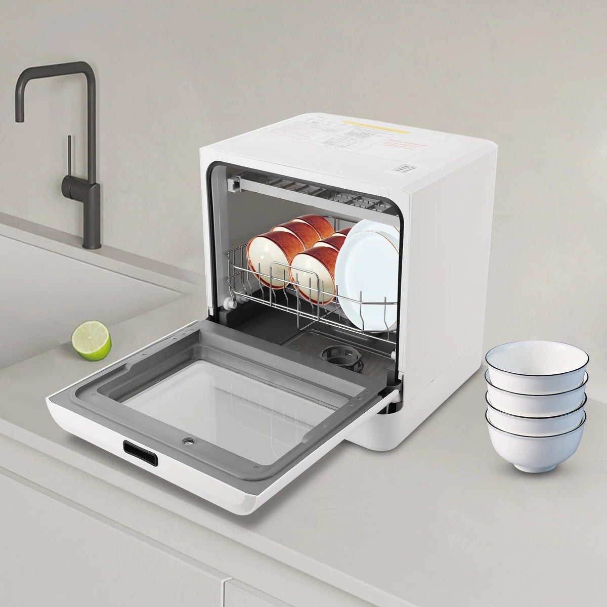 Portable Mini Dishwasher, Countertop Dishwasher, Household Mini Dishwasher for Homes, Kitchens, Small Houses, Apartments, Dormitories