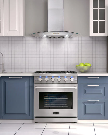 Cosmo 2 Piece Kitchen Appliance Packages with 30" Free Standing Gas Range Kitchen Stove & French Door Refrigerator Kitchen Appliance Bundles
