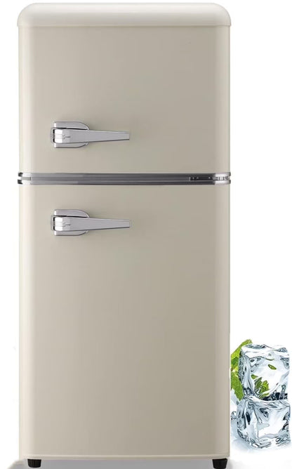 GGTB 3.0 Cu.ft Two Door Small Refrigerator with Freezer, Compact Retro Mini Refrigerator for Dorm, Office, Bar, RV, Bedroom, Red