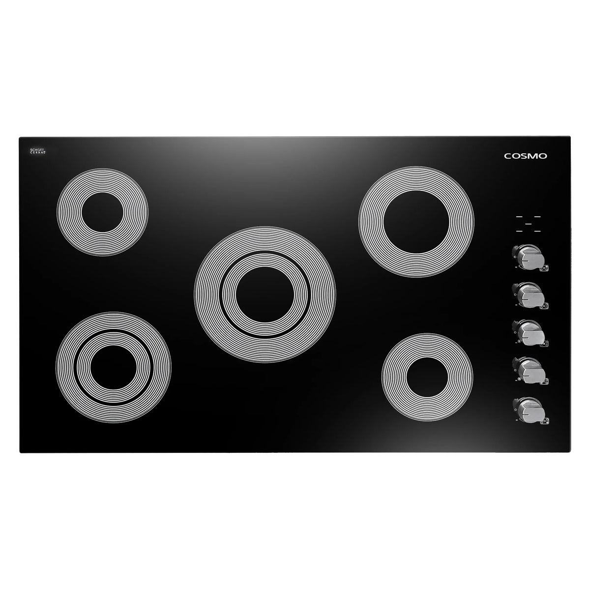 Cosmo 3 Piece Kitchen Appliance Package With 36" Electric Cooktop 36" Wall Mount Range Hood 24" Single Electric Wall Oven Kitchen Appliance Bundles