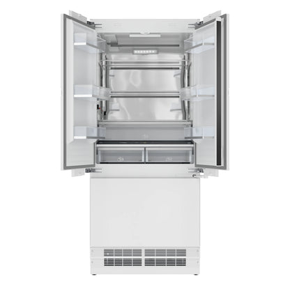 36 In. Panel Ready French Door Refrigerator With Ice maker, water dispenser, Frost Free . 19.6 total cubic feet