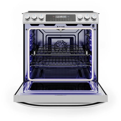 Midea 30-In Slide-In Electric Range with Wi-Fi Connectivity and Fan Convection, Stainless Steel,  MES30S2AST