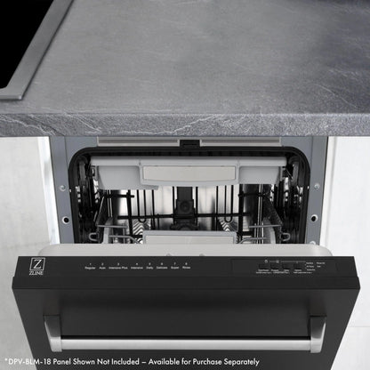 ZLINE 18" Tallac Series 3rd Rack Top Control Built-In Dishwasher in Unfinished Wood and Traditonal Handle, 51dBa