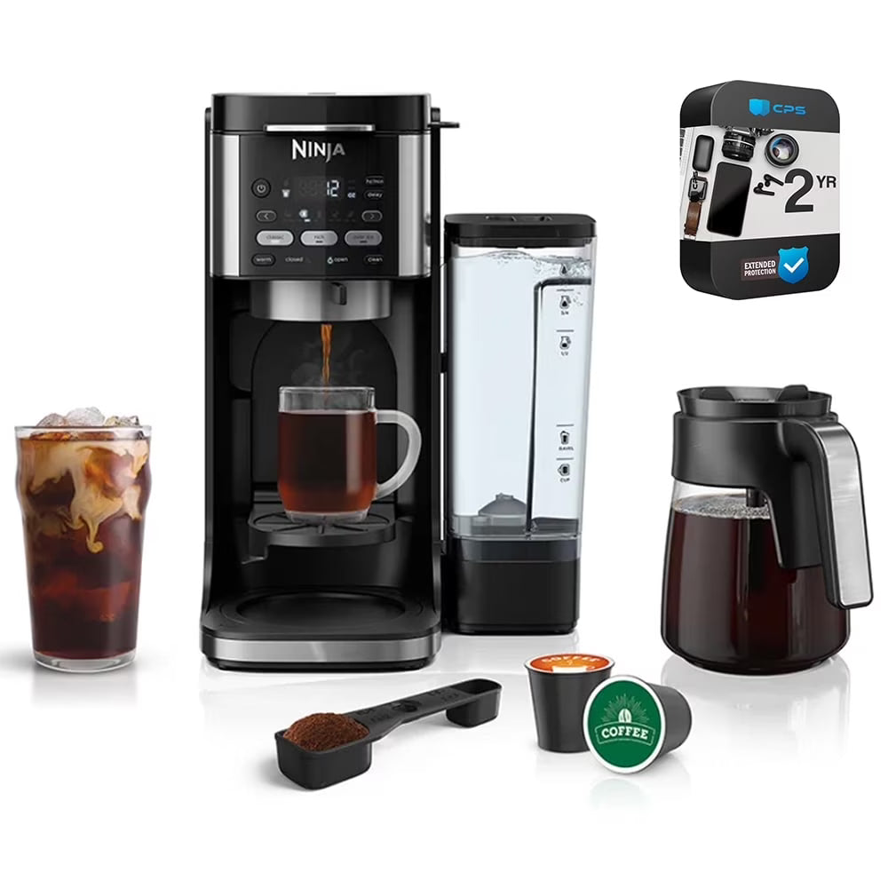 Restored Ninja CFP101 DualBrew Hot & Iced Coffee Maker, Black -Bundle with 2 Year Enhanced Protection Pack (Refurbished)