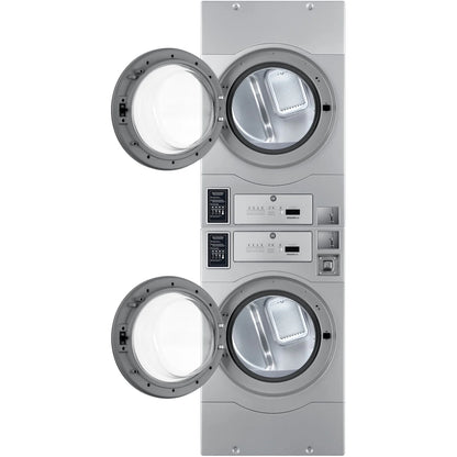 Crossover Stackable 22-Pound Electric Commercial Dryers with Extra Large 7. Cu. Ft. Drum in Silver
