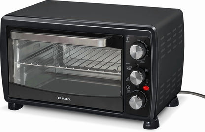 Aiwa Convection Toaster Oven, Countertop Oven with Bake, Toast, & Broil Functions, 1400W, Black