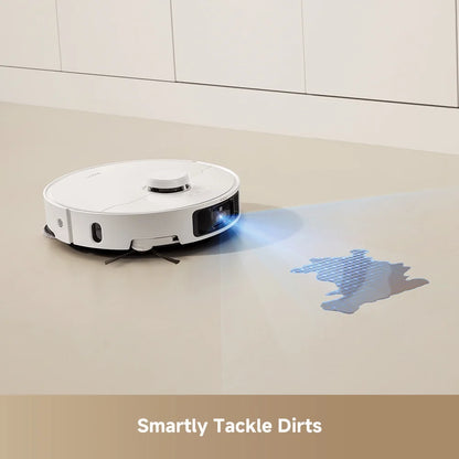 MOVA Robot P10 Pro Ultra Vacuum and Mop,  13,000Pa Suction 140°F Hot Water Auto Mop Washing & Drying, Dual Spinning Extenable Mop,10.5mm Lifting for Carpet, 360°Obstacle Avoidance, App Control