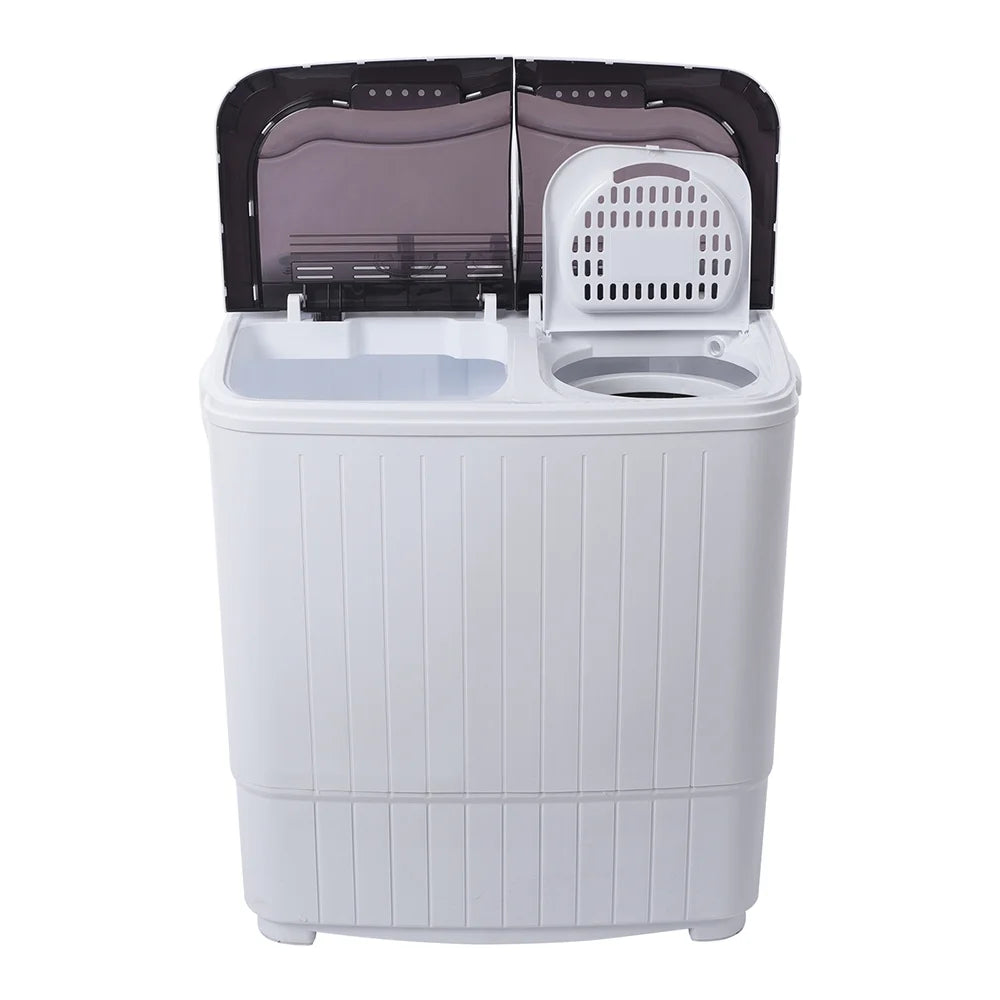 Compact Twin Tub with Built-in Drain Pump XPB35-188S 14.3(7.7 6.6)lbs Semi-automatic Gray Cover Washing Machine