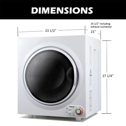 Panda 3.5 Cu.ft Compact Portable Electric Laundry Dryer PAN760SF, 13 Lbs Capacity,White and Black
