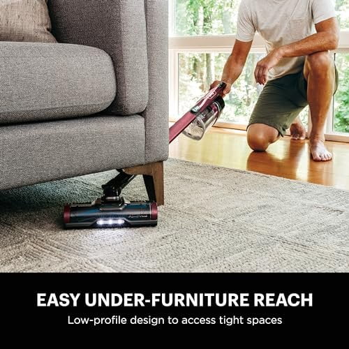Shark Anti-Allergen Cordless Stick Vacuum with Self-Cleaning Brushroll, PowerFins, Removable Handheld Tools, 40 min runtime, Red, .34-Quart