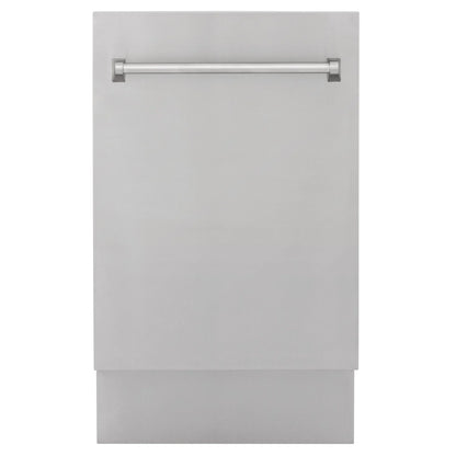 ZLINE 18" Tallac Series 3rd Rack Top Control Built-In Dishwasher in Unfinished Wood and Traditonal Handle, 51dBa