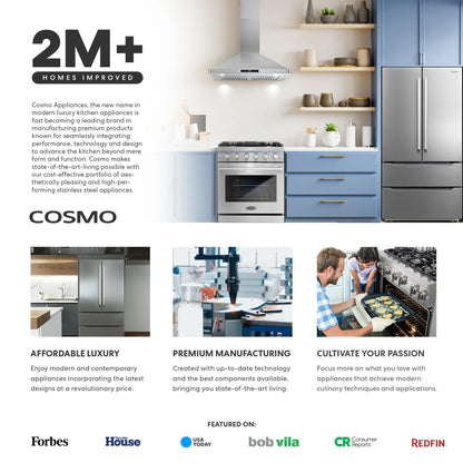 Cosmo C51EIX 24 in. Electric Built-In Stainless Steel Convection Wall Oven