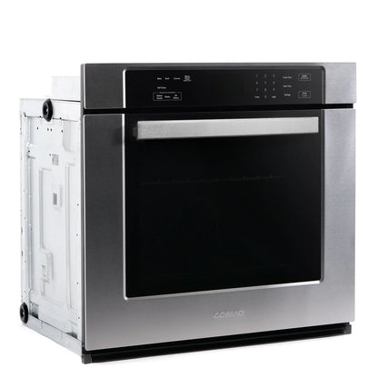 Cosmo 3 Piece Kitchen Appliance Package With 36" Electric Cooktop 36" Wall Mount Range Hood 24" Single Electric Wall Oven Kitchen Appliance Bundles
