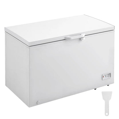 KFFKFF 12.8 Cu.ft / 345 L  Top-Open Chest Freezer with 7-SpeedTemperature Control 4 Removable Storage Baskets, Freestanding 6 Wheels