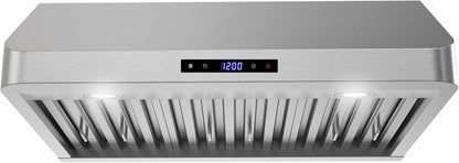 Streamline 30 in. Montecreto Ductless Undermount 406 CFM Range Hood in Brushed Stainless Steel with Baffle Filters, Touchpad Control, LED Lights