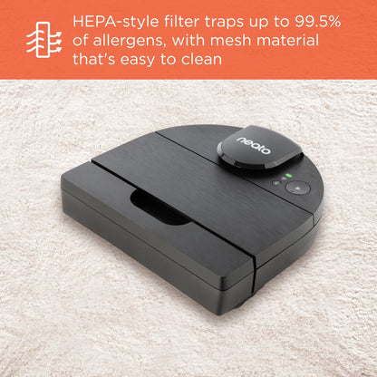 Open Box Neato D9 Intelligent Robot Vacuum Wi-Fi Connected with LIDAR Navigation in Black