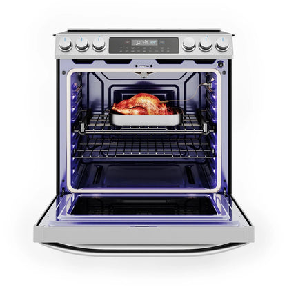 Midea 30-In Slide-In Electric Range with Wi-Fi Connectivity and Fan Convection, Stainless Steel,  MES30S2AST