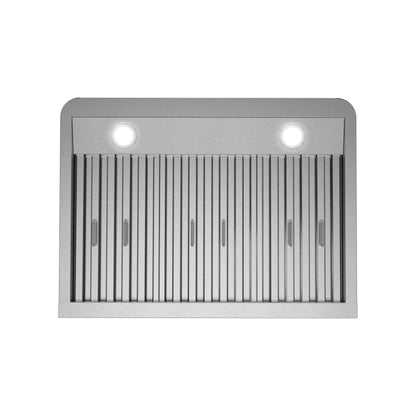 Streamline 30 in. Montecreto Ductless Undermount 406 CFM Range Hood in Brushed Stainless Steel with Baffle Filters, Touchpad Control, LED Lights
