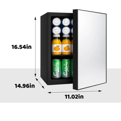 Dimedeal 0.9 Cu.Ft. Mini Beauty Refrigerator with Mirror Door, Black